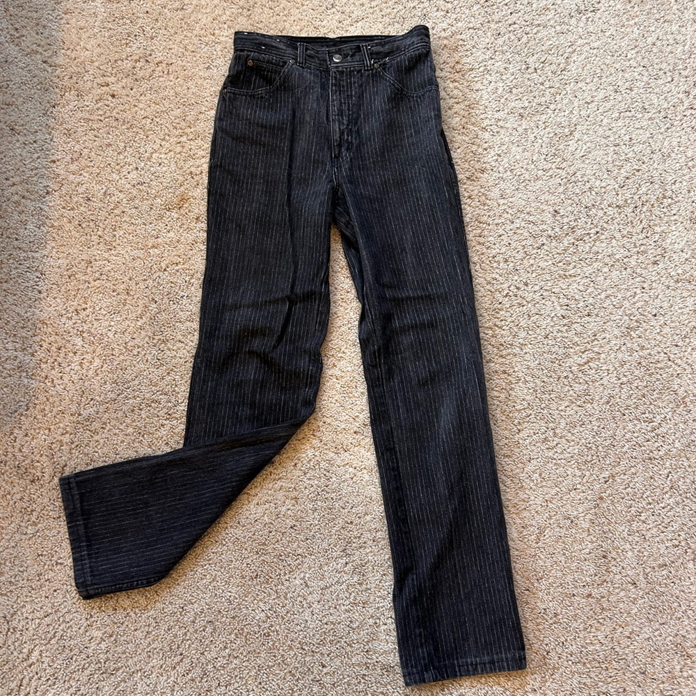 JW’S- Straight/wide leg jeans- black with stripes- Size 32/xl